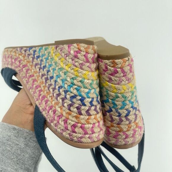 Abound Sukie Women’s Dark Wash Denim Espadrille Wedge Sandal Size 10 - Picture 9 of 13